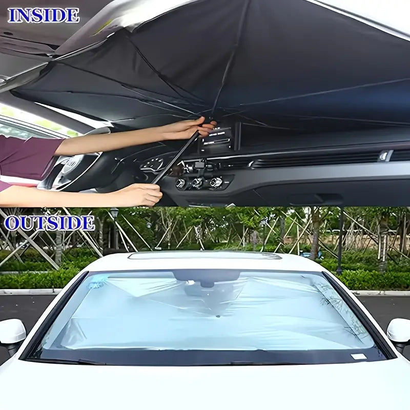 Umbryzo™ VaultShield 360 | Advanced Foldable Windshield Cooling Umbrella