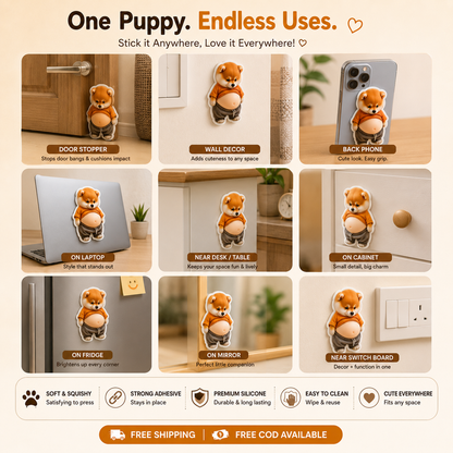 3D SquishyPup™ – The Cutest Stress Buster and Door Protector (Pack of 4 pcs)