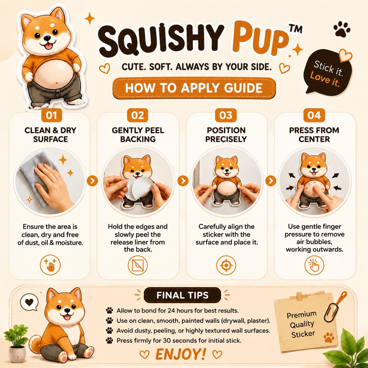 3D SquishyPup™ – The Cutest Stress Buster and Door Protector (Pack of 4 pcs)