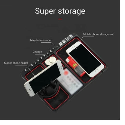 Multipurpose Anti-Slip Car Phone Holder Dashboard Mat, Non-Slip Silicone Dashboard Mount for Mobile Phones, Keys, Sunglasses & Car Interior Accessories