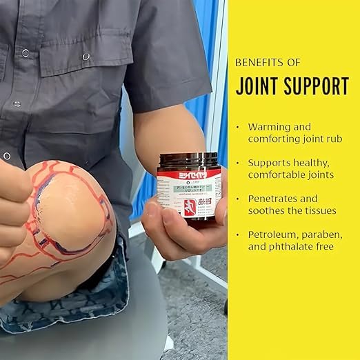 Japanese Formula Soothing Massage Gel For Joint & Muscle Pain Relief – Arnica, Mugwort, Hyaluronic Acid – Back, Neck, Knee & Leg Massage Balm – Natural Herbal Fast Absorption Formula – 100g