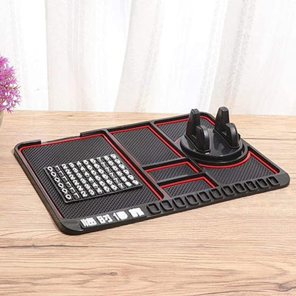 Multipurpose Anti-Slip Car Phone Holder Dashboard Mat, Non-Slip Silicone Dashboard Mount for Mobile Phones, Keys, Sunglasses & Car Interior Accessories