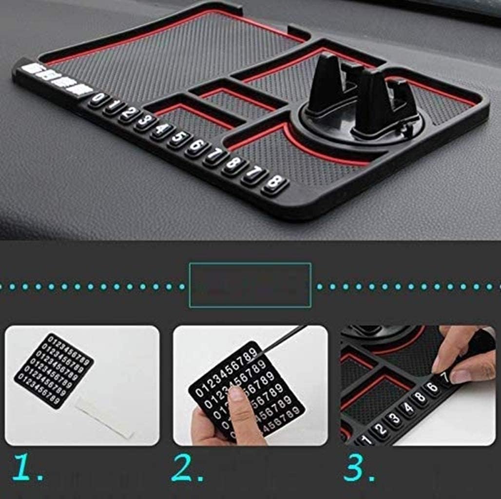Multipurpose Anti-Slip Car Phone Holder Dashboard Mat, Non-Slip Silicone Dashboard Mount for Mobile Phones, Keys, Sunglasses & Car Interior Accessories