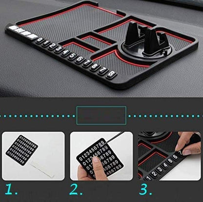 Multipurpose Anti-Slip Car Phone Holder Dashboard Mat, Non-Slip Silicone Dashboard Mount for Mobile Phones, Keys, Sunglasses & Car Interior Accessories