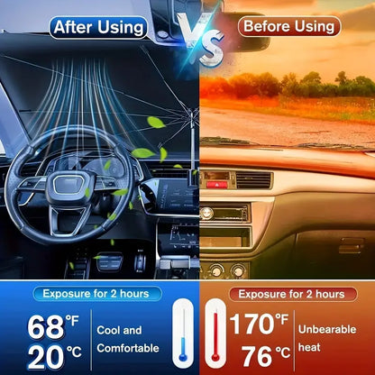 Umbryzo™ VaultShield 360 | Advanced Foldable Windshield Cooling Umbrella